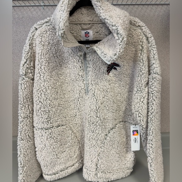 NFL‎ Women's Size Large Atlanta Falcons Sherpa Quarter-Zip Pullover Jacket Nwt - Picture 1 of 6